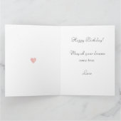 淡い青の誕生日に花を飾ったかわいい妖精の女の子 カード (内部)