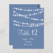 淡い青の輝きの光のテーブル番号 ポストカード (正面/裏面)