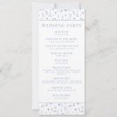 淡い青の野の花のラスティックな結婚式プログラムカード (裏面)