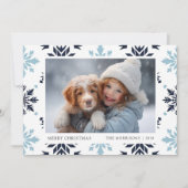 淡い青の雪の結晶の写真 シーズンカード (正面)