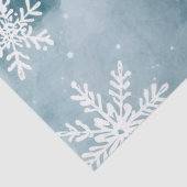 淡い青の雪の結晶 水彩 冬の休日 薄葉紙 (詳細)