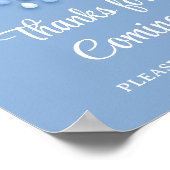 淡い青の雲の上の喜びの男の子ベイビーサンクス ポスター (角)