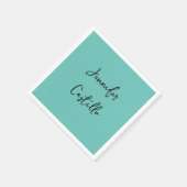 淡い青の黒のミニマリストの書モダン道 スタンダードカクテルナプキン (角)