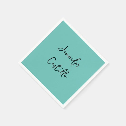 淡い青の黒のミニマリストの書モダン道 スタンダードカクテルナプキン (角)