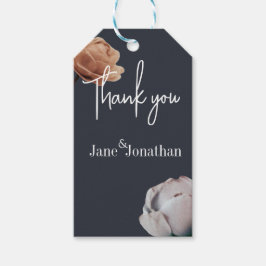 淡い青の ミニマリズムな花 ギフトタグ