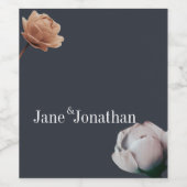 淡い青の ミニマルな花 ワインラベル (シングルラベル)