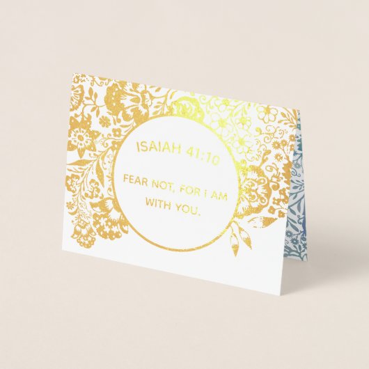 淡い青みがかった灰色の宗教的なキリスト教の追悼 箔カード (正面)