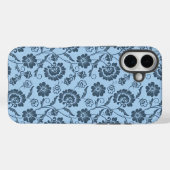 淡い青を背景にした上品な花柄 Case-Mate iPhoneケース (裏面 (横))