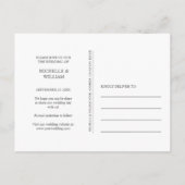 淡い青グラデーションの手書エレガントき結婚の 案内ポストカード (裏面)