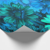 淡い青モダンの花柄 ラッピングペーパー (角)