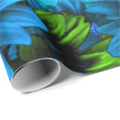 淡い青モダンの花柄 ラッピングペーパー (ロールコーナー)