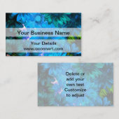 淡い青モダンの花柄 名刺 (正面/裏面)