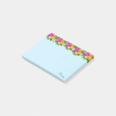 淡い青地にカラフルな可愛い花 ポストイット (アングル)