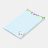 淡い青数々ののラマ&カラーリボン裏地 ポストイット (アングル)