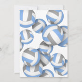 淡い青灰色のバレーボール　誕生日またはチームパーティー 招待状 (裏面)