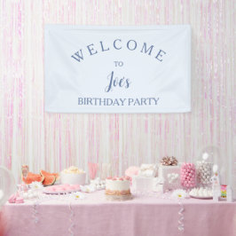 淡い青男女兼用い誕生日の歓迎サイン 横断幕