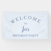 淡い青男女兼用い誕生日の歓迎サイン 横断幕 (横)