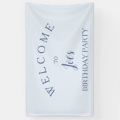 淡い青男女兼用い誕生日の歓迎サイン 横断幕 (縦)