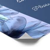 淡い青紫の花の愛は甘い ブライダルシャワー ポスター (角)