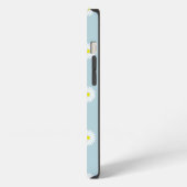 淡い青色のデイジーのイラストパターン iPhoneケース (左側面)