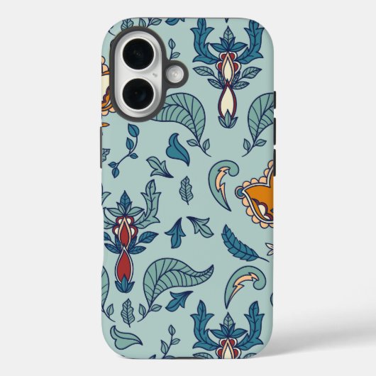 淡い青色の背景に華やかな花柄 Case-Mate iPhoneケース (裏面)