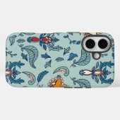 淡い青色の背景に華やかな花柄 Case-Mate iPhoneケース (裏面 (横))