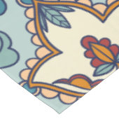 淡い青色の背景に華麗な花模様 テーブルクロス (アングル)