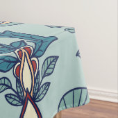 淡い青色の背景に華麗な花模様 テーブルクロス (インサイチュ)