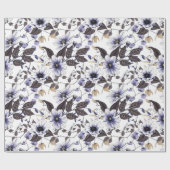 淡い青色の赤い花の継ぎ目のないパターン ラッピングペーパー (フラット)