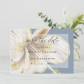 淡い黄色とアイボリーのトロピカルフラワー・ウォーターカラー・シリーズ セーブザデート (スタンド正面)