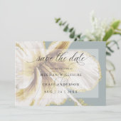 淡い黄色とアイボリーのトロピカルフラワー・ウォーターカラー・シリーズ セーブザデート (スタンド正面)