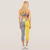 淡い黄色と柔らかいグレーカスタマイズ カプリレギンス (裏面)