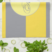 淡い黄色と柔らかいグレーカスタマイズ キッチンタオル (折り畳み)