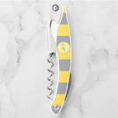 淡い黄色と柔らかいグレーカスタマイズ ソムリエナイフ (正面)