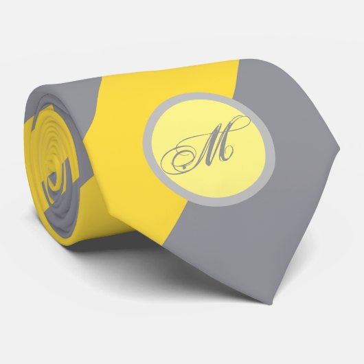 淡い黄色と柔らかいグレーカスタマイズ ネクタイ (ロール)