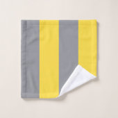 淡い黄色と柔らかいグレーカスタマイズ バスタオルセット (ウォッシュタオル)