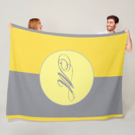 淡い黄色と柔らかいグレーカスタマイズ フリースブランケット