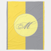 淡い黄色と柔らかいグレーカスタマイズ フリースブランケット (正面)