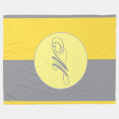 淡い黄色と柔らかいグレーカスタマイズ フリースブランケット (正面(横))