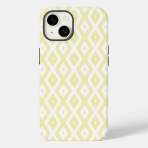 淡い黄色と白のダイヤ柄 Case-Mate iPhone 14ケース