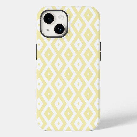 淡い黄色と白のダイヤ柄 Case-Mate iPhoneケース (裏面)