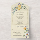 淡い黄色と野の花 オールインワン招待状 (内側)
