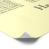 淡い黄色のウェディングレセプションシーティングチャート ポスター (角)