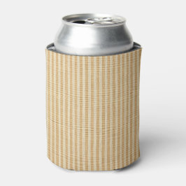 淡い黄色のストライプ柄の織布 缶クーラー