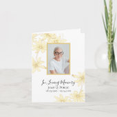 淡い黄色のデイジー花　葬儀　追悼 サンキューカード (正面)