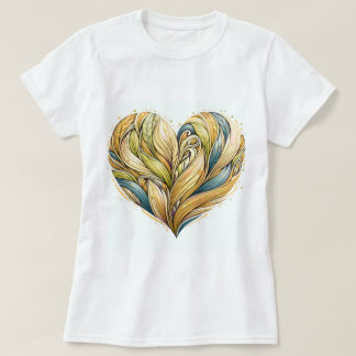 淡い黄色のハート Tシャツ