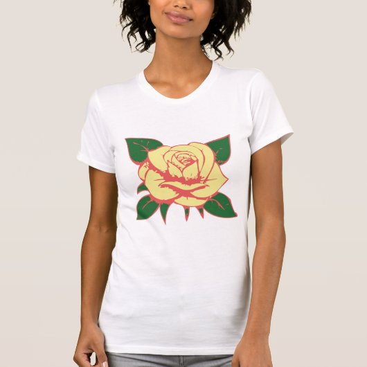 淡い黄色のバラ Tシャツ (正面)