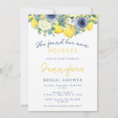 淡い黄色のレモン メインスクイーズ ブライダルシャワー 招待状 (正面)