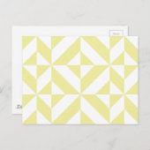 淡い黄色の幾何学的なデコキューブパターン ポストカード (正面/裏面)