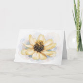 淡い黄色の百日草の花のアートノートカード カード (正面)